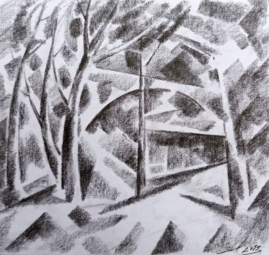 Abstract pencil painting Overlooking the bridge Peter Tovpev: Title: Abstract pencil painting Overlooking the bridge Peter Tovpev Description: No.Dobr 375 *** ABOUT THIS PAINTING *** * TITLE: "Overlooking the bridge" * ARTISTS: Peter Tovpev * SIZE: 21x22 cm/8.26