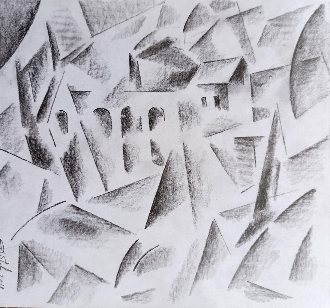 Abstract pencil painting Landscape Peter Tovpev: Title: Abstract pencil painting Landscape Peter Tovpev Description: No.Dobr 376 *** ABOUT THIS PAINTING *** * TITLE: "Landscape" * ARTISTS: Peter Tovpev * SIZE: 21x22 cm/8.26x8.66 inches' * MEDIUM: pe