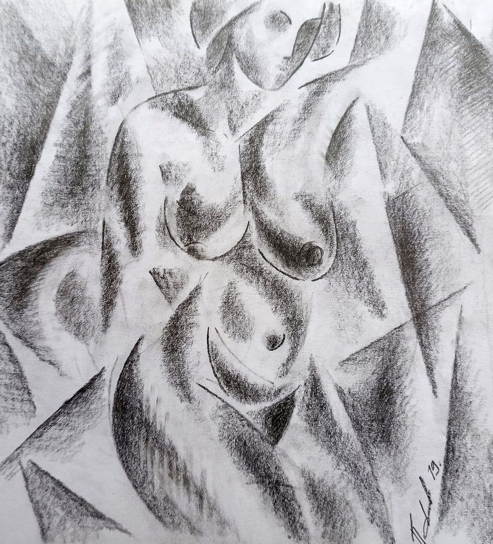 Abstract pencil painting Naked girl Peter Tovpev: Title: Abstract pencil painting Naked girl Peter Tovpev Description: No.Dobr 395 *** ABOUT THIS PAINTING *** * TITLE: "Naked girl" * ARTISTS: Peter Tovpev * SIZE: 21x19 cm/8.26x7.48 inches' * MEDIUM: 