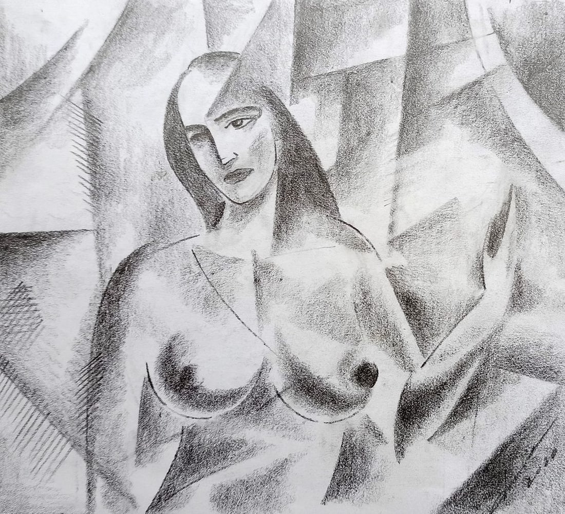 Abstract pencil painting Naked girl Peter Tovpev: Title: Abstract pencil painting Naked girl Peter Tovpev Description: No.Dobr 397 *** ABOUT THIS PAINTING *** * TITLE: "Naked girl" * ARTISTS: Peter Tovpev * SIZE: 16x18 cm/6.29x7.08 inches' * MEDIUM: 