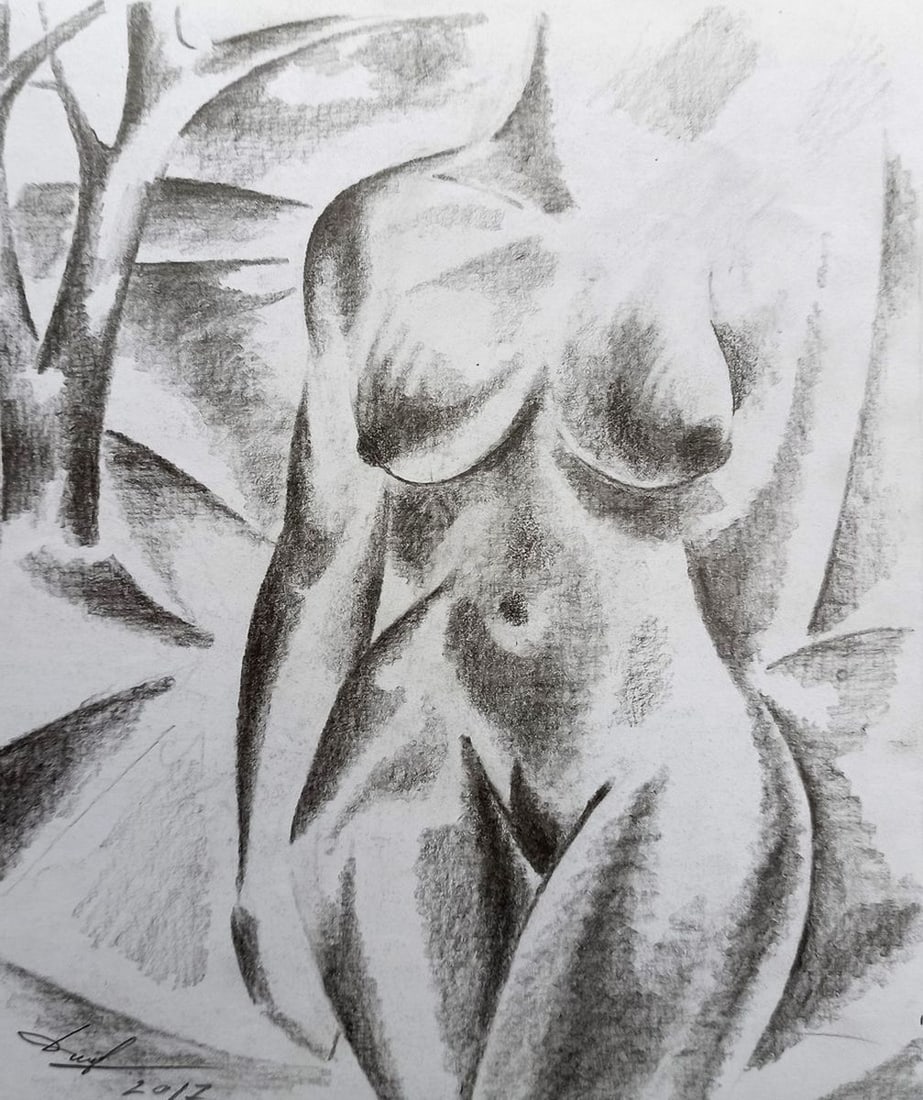 Abstract pencil painting Naked girl Peter Tovpev: Title: Abstract pencil painting Naked girl Peter Tovpev Description: No.Dobr 398 *** ABOUT THIS PAINTING *** * TITLE: "Naked girl" * ARTISTS: Peter Tovpev * SIZE: 21x17 cm/8.26x6.69 inches' * MEDIUM: 