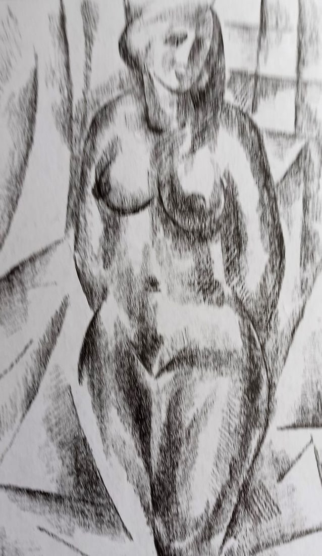 Abstract pencil painting Naked girl Peter Tovpev: Title: Abstract pencil painting Naked girl Peter Tovpev Description: No.Dobr 406 *** ABOUT THIS PAINTING *** * TITLE: "Naked girl" * ARTISTS: Peter Tovpev * SIZE: 24x14 cm/9.44x5.51 inches' * MEDIUM: 