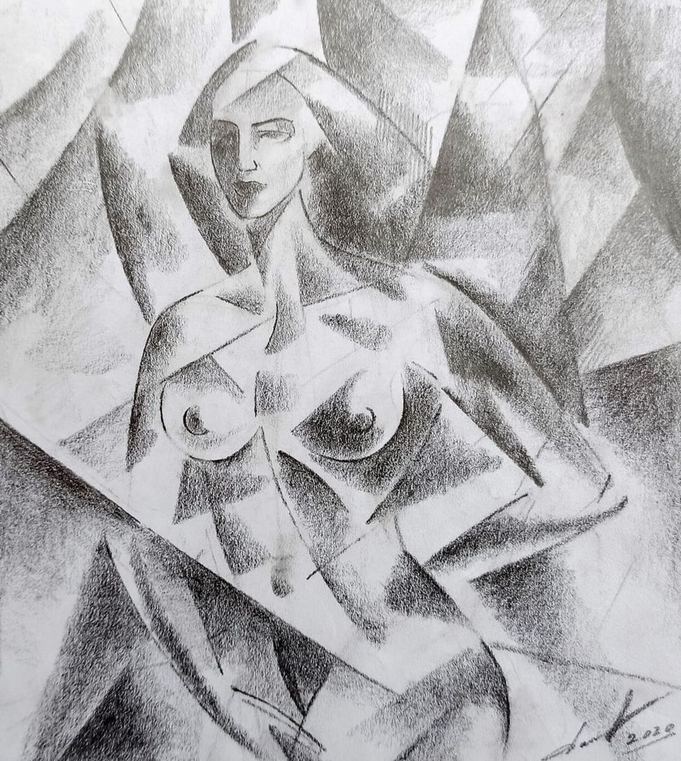 Abstract pencil painting Naked girl Peter Tovpev: Title: Abstract pencil painting Naked girl Peter Tovpev Description: No.Dobr 413 *** ABOUT THIS PAINTING *** * TITLE: "Naked girl" * ARTISTS: Peter Tovpev * SIZE: 18x16 cm/7.08x6.29 inches' * MEDIUM: 