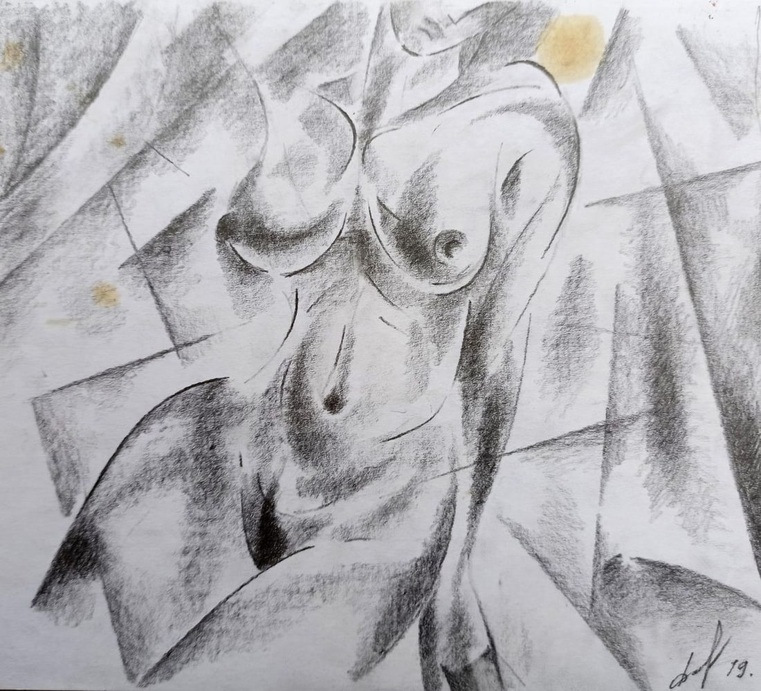 Abstract pencil painting Naked girl Peter Tovpev: Title: Abstract pencil painting Naked girl Peter Tovpev Description: No.Dobr 414 *** ABOUT THIS PAINTING *** * TITLE: "Naked girl" * ARTISTS: Peter Tovpev * SIZE: 21x24 cm/8.26x9.44 inches' * MEDIUM: 