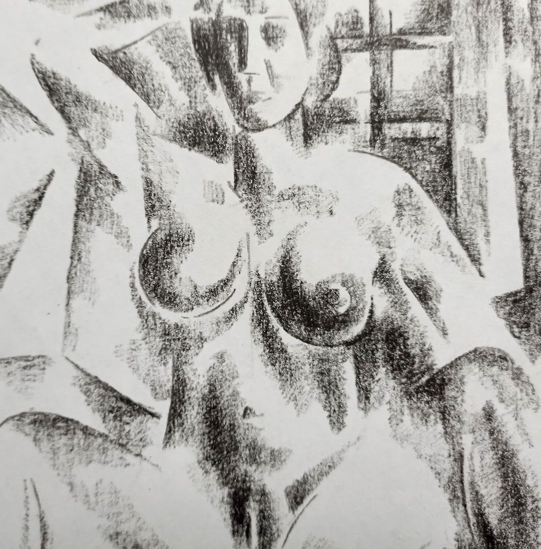 Abstract pencil painting Naked girl Peter Tovpev - 2