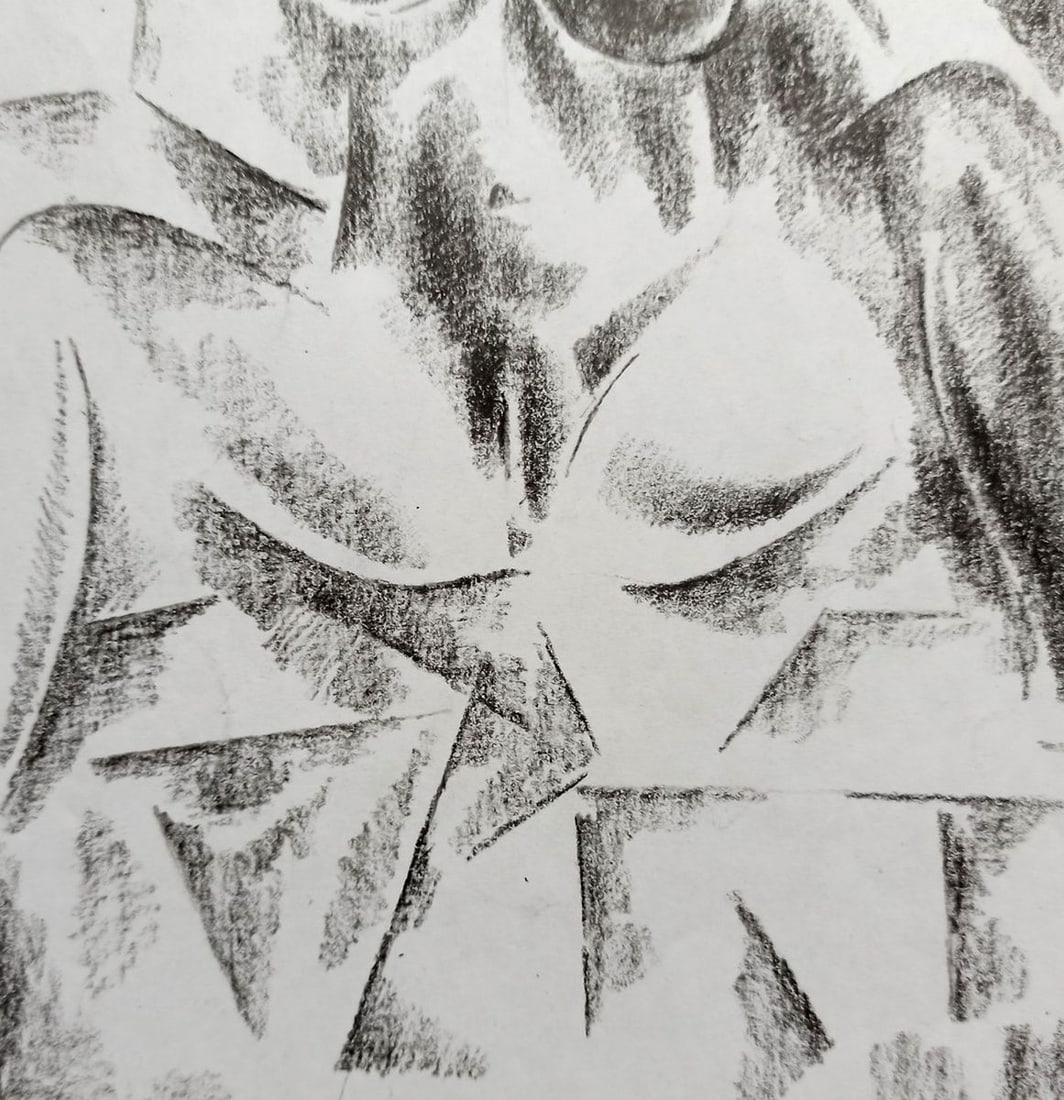 Abstract pencil painting Naked girl Peter Tovpev - 3