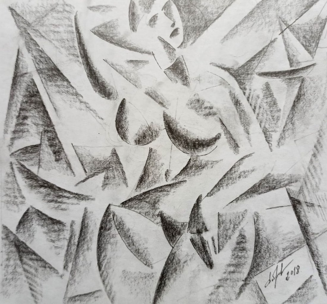 Abstract pencil painting Portrait of a naked girl Peter Tovpev: Title: Abstract pencil painting Portrait of a naked girl Peter Tovpev Description: No.Dobr 448 *** ABOUT THIS PAINTING *** * TITLE: "Portrait of a naked girl" * ARTISTS: Peter Tovpev * SIZE: 21x24 cm/