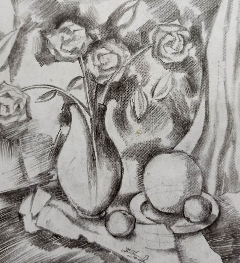 Abstract pencil painting Still life Peter Tovpev: Title: Abstract pencil painting Still life Peter Tovpev Description: No.Dobr 504 *** ABOUT THIS PAINTING *** * TITLE: "Still life" * ARTISTS: Peter Tovpev * SIZE: 18x16 cm/7.08x6.29 inches' * MEDIUM: 