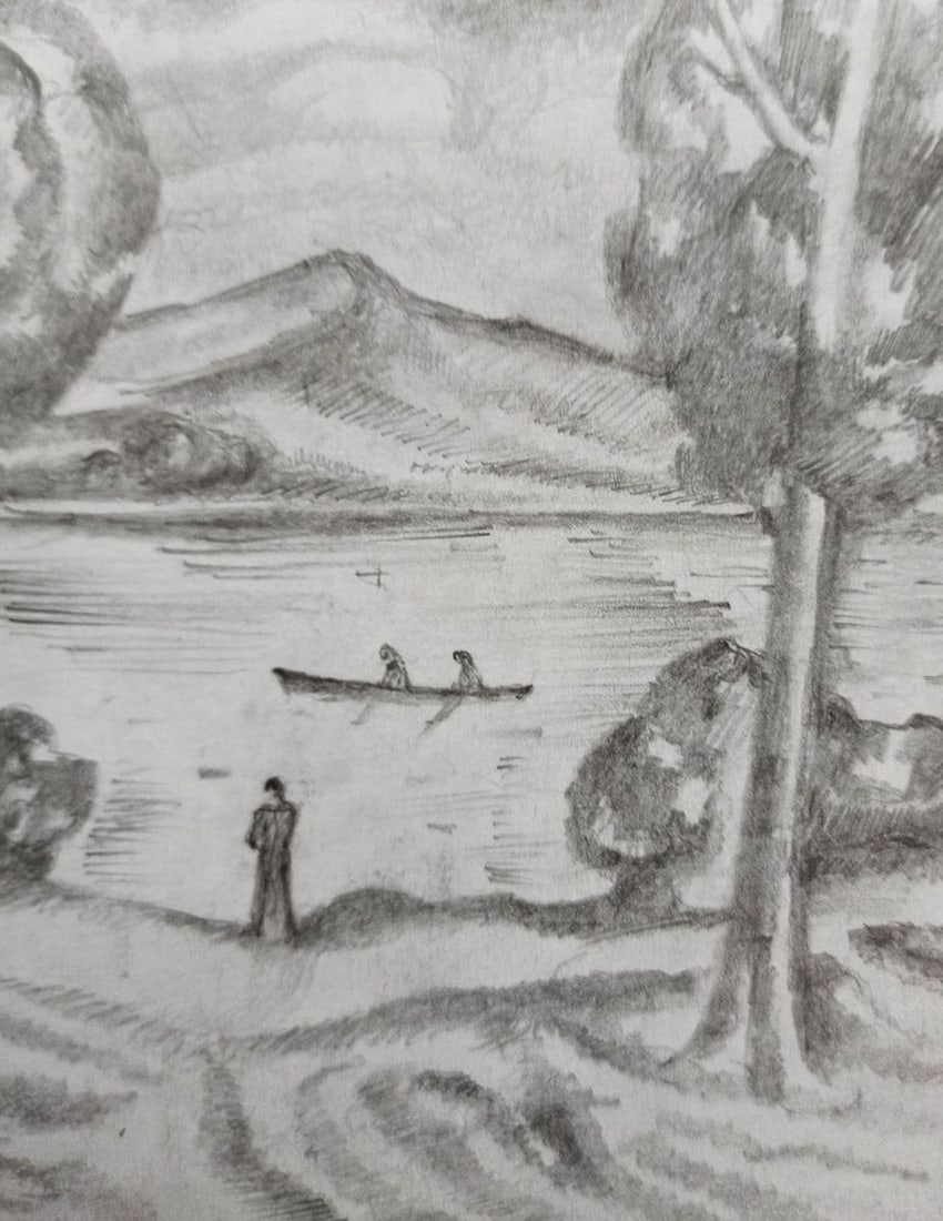 Pencil painting Summer landscape Peter Tovpev - 3