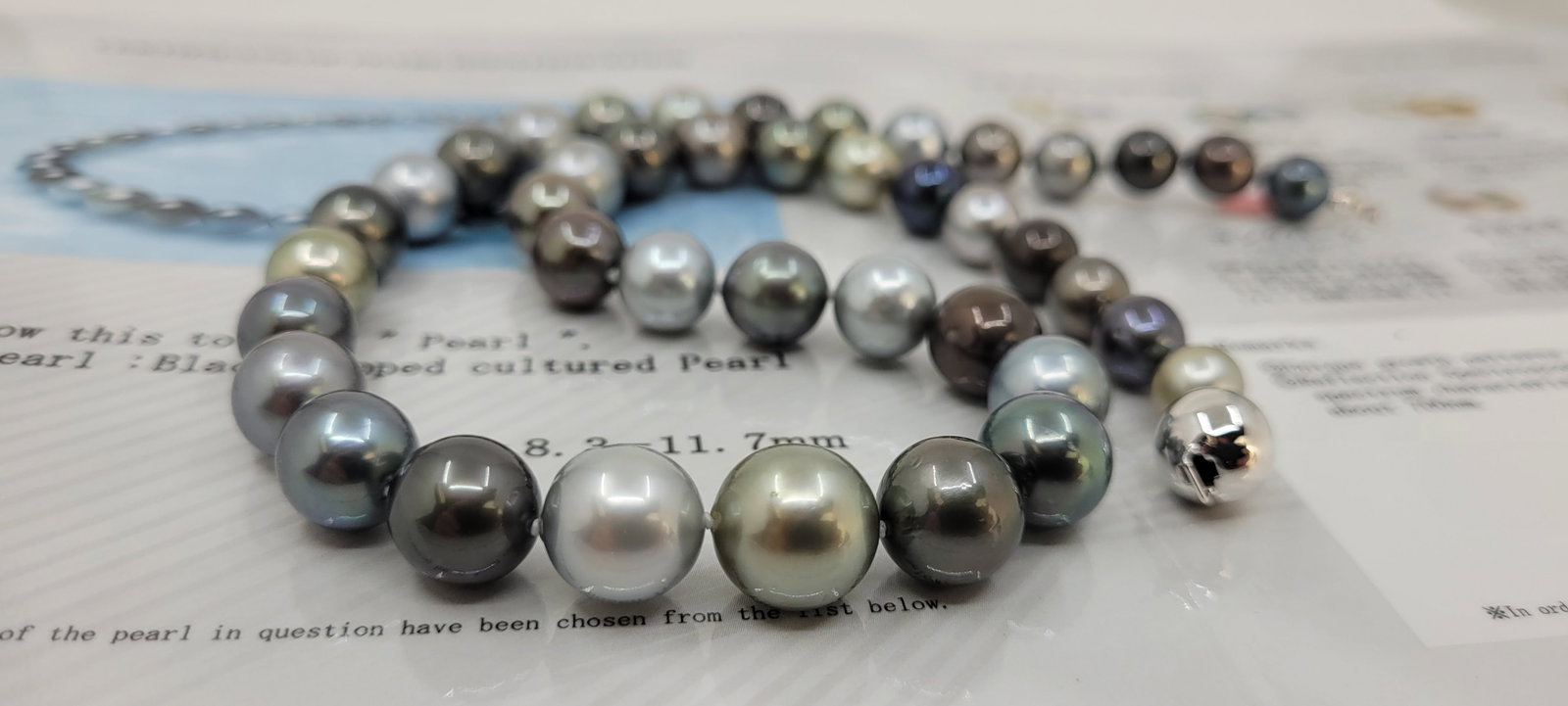 Necklace PSL Certified Tahitian Pearls - 8.3x11.7mm - 9