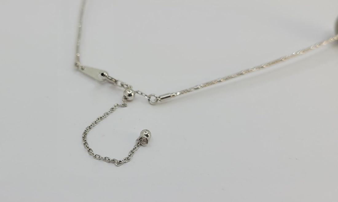 Necklace - 18 kt. White gold - Round Tahiti pearls - 10