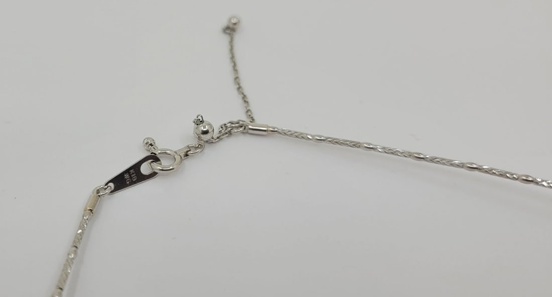 Necklace - 18 kt. White gold - Round Tahiti pearls - 11