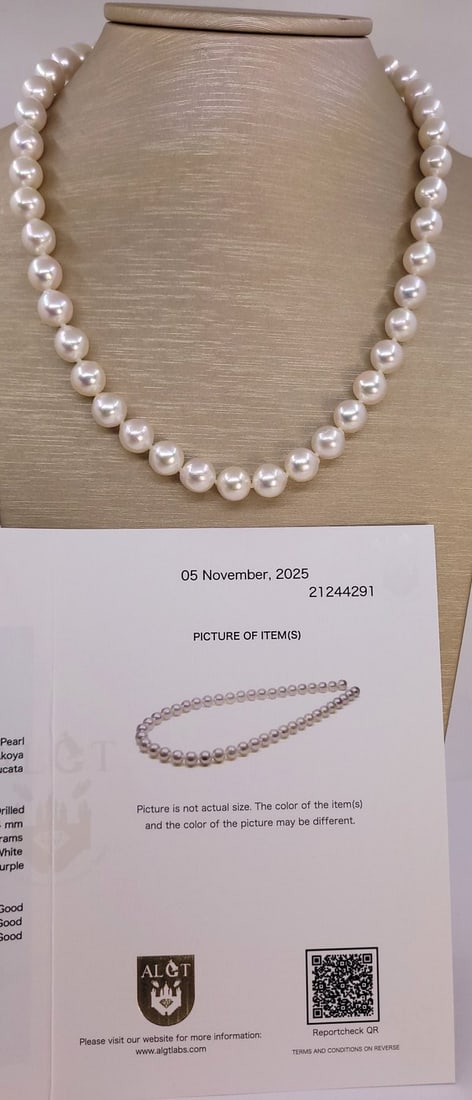 ALGT Certified Akoya Pearls - 8.9x9.4mm - 16