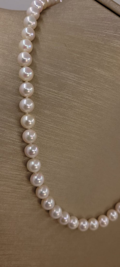 Necklace - 7x7.5mm Akoya Pearls - 9