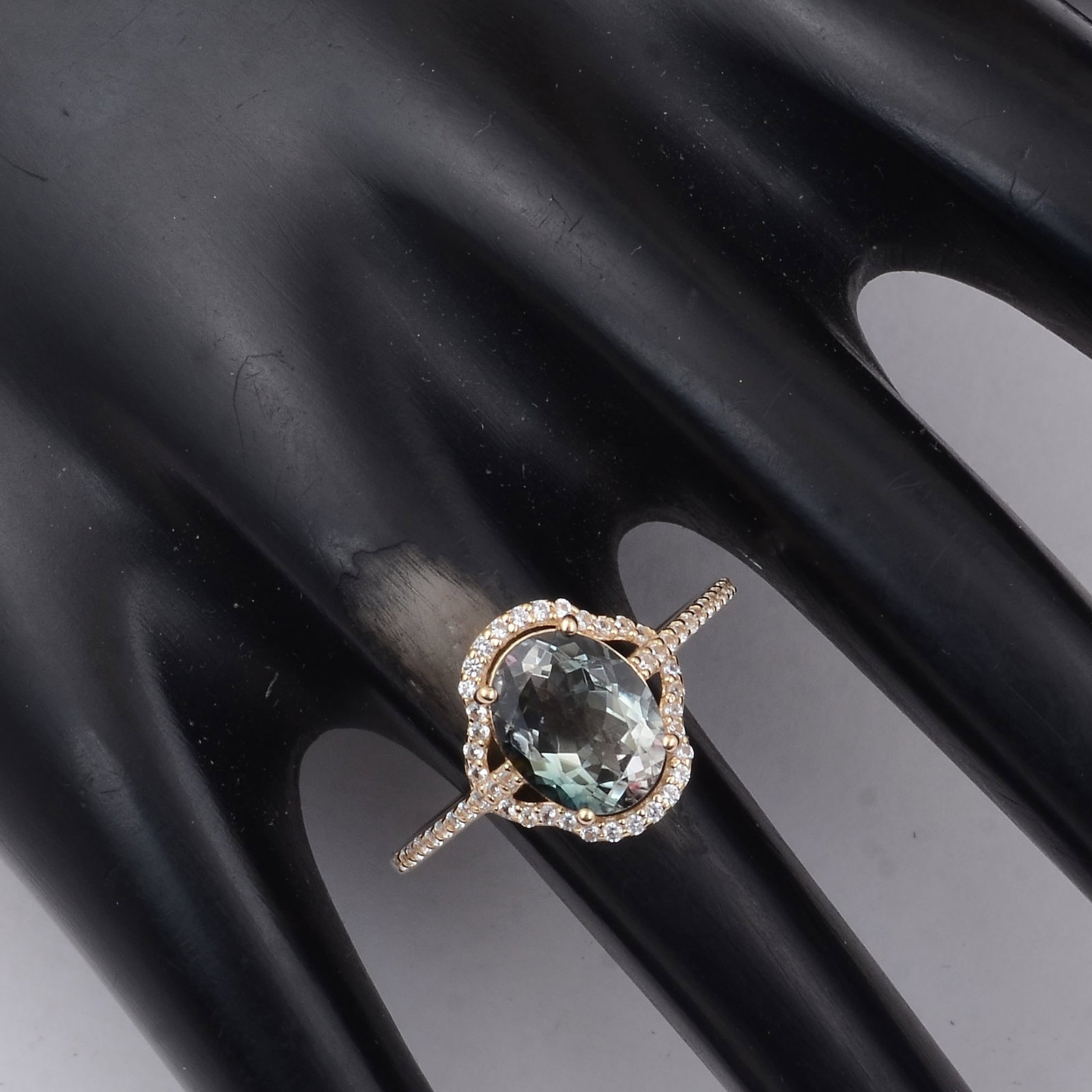 2.12 Ct Oval Multi Tourmaline 9K Gold Ring - 2