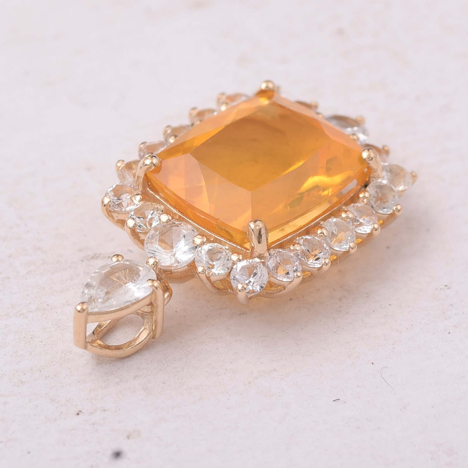 4.14 Ct Cushion Fire Opal 9K Gold Pendant - 3