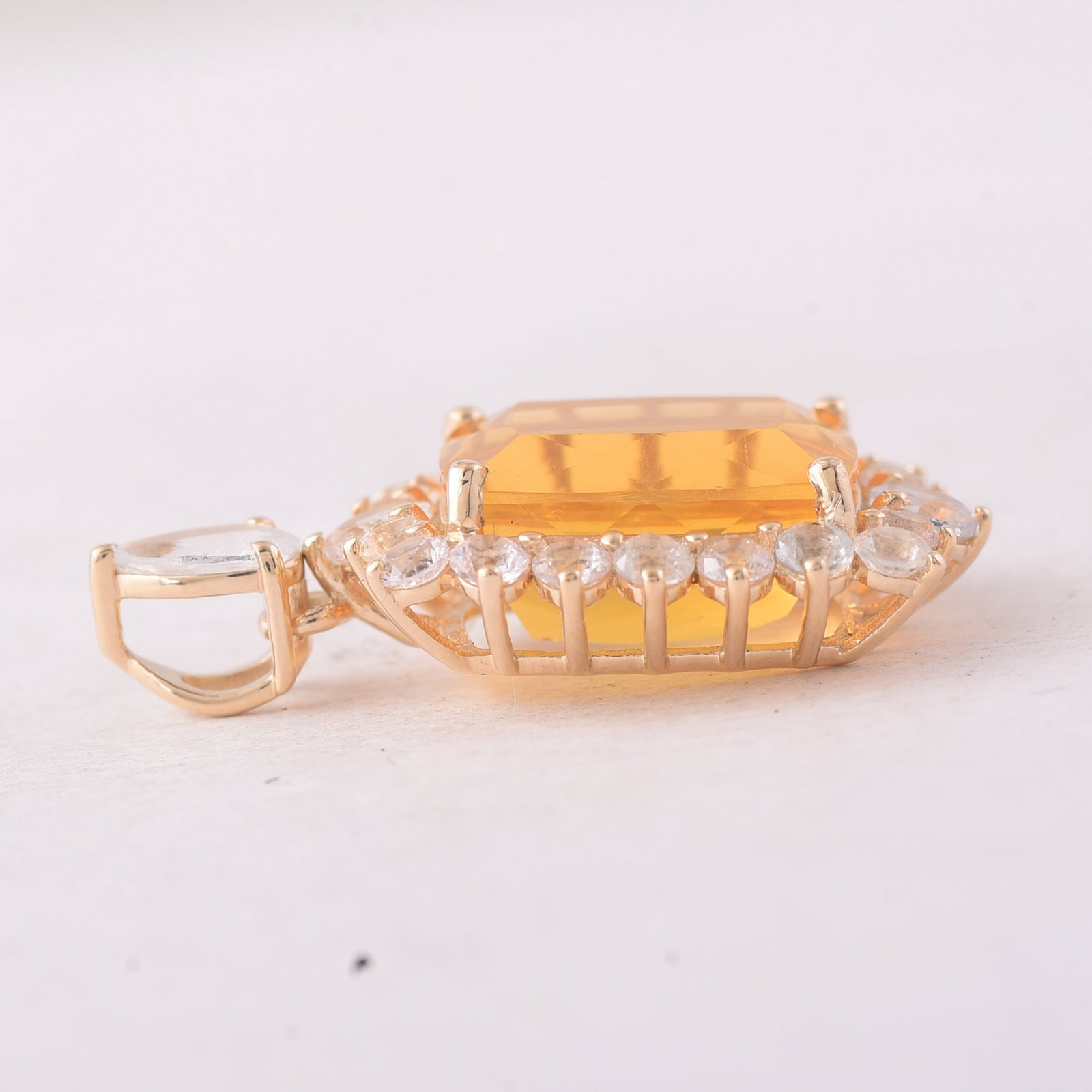 4.14 Ct Cushion Fire Opal 9K Gold Pendant - 4