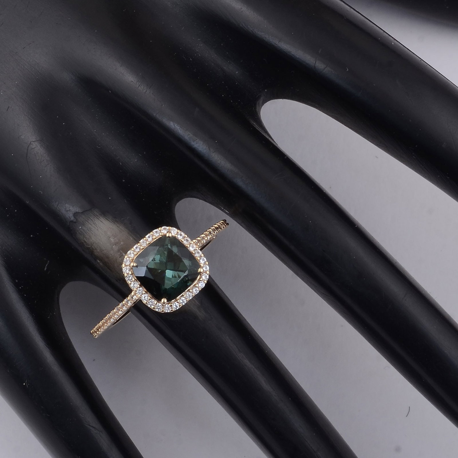 2.14 Ct Cushion Tourmaline 9K Gold Ring - 2