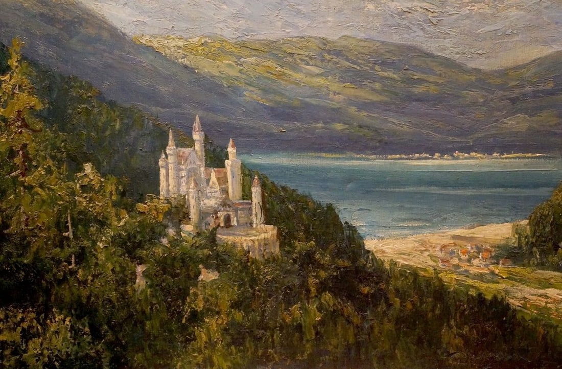 Oil painting Castle landscape - 2