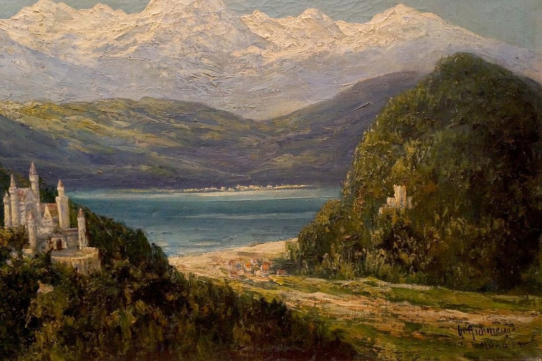 Oil painting Castle landscape - 5