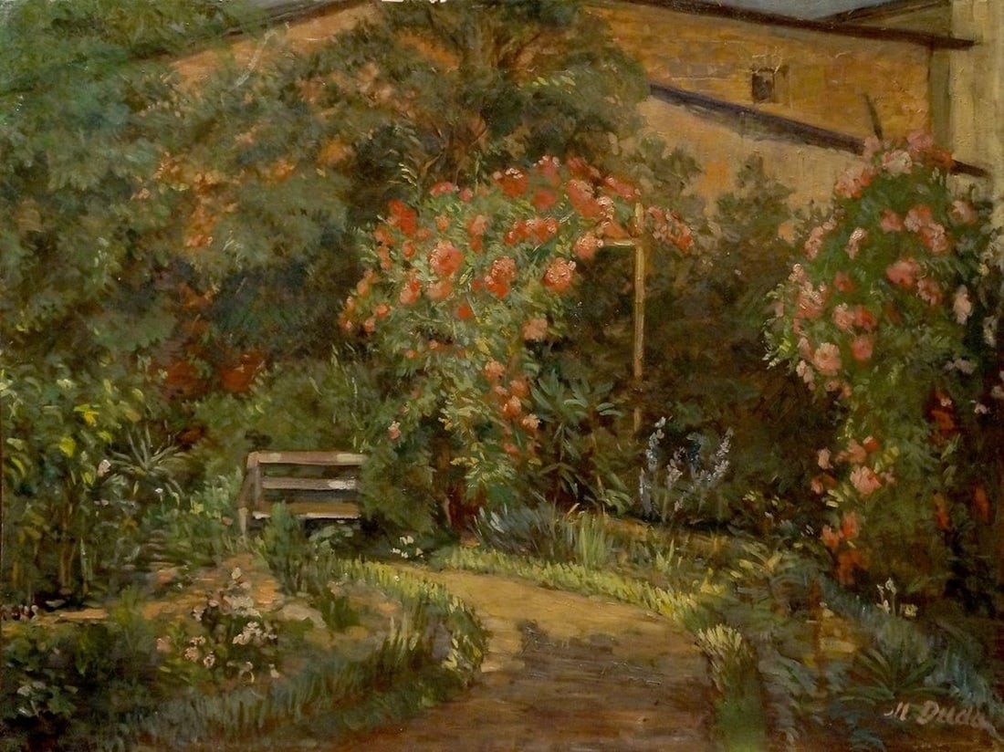 Oil painting Garden blooms Miron Duda: Title: Oil painting Garden blooms Miron Duda Description: NoVerne 162 *** ABOUT THIS PAINTING *** * TITLE: "Garden blooms" * ARTISTS: Miron Duda * SIZE: 51x69 cm/'20.07x27.16 inches' * MEDIUM: oil,