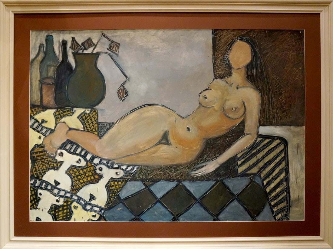Painting Portrait of a naked girl Reemtsma - Latvian artist: Title: Painting Portrait of a naked girl Reemtsma - Latvian artist Description: NoVerne 186 *** ABOUT THIS PAINTING *** * TITLE: "Portrait of a naked girl" * ARTISTS: Reemtsma - Latvian artist * SIZE: