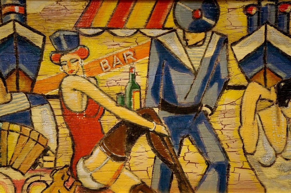 Abstract painting People at the bar - 3