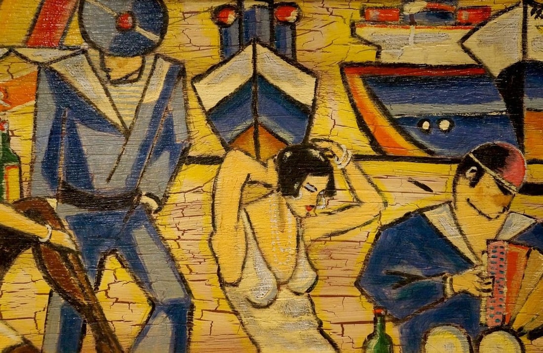 Abstract painting People at the bar - 4