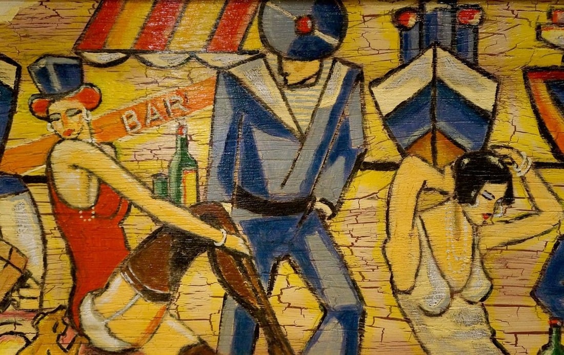 Abstract painting People at the bar - 6