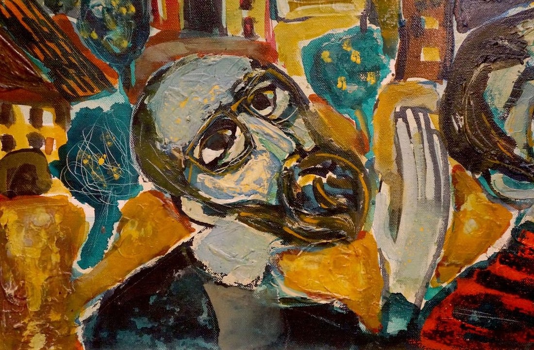 Abstract oil painting Thoughts of people - 2