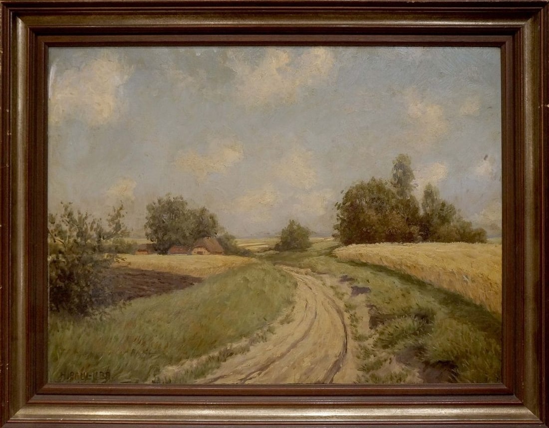 Oil painting Farm road H. Paul-Leba (1 of 9)