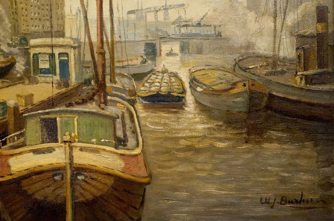 Oil painting City life landscape - 5