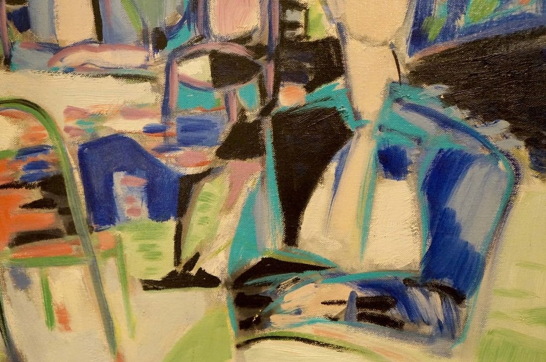 Abstract oil painting Family at the table Canel L. - 5