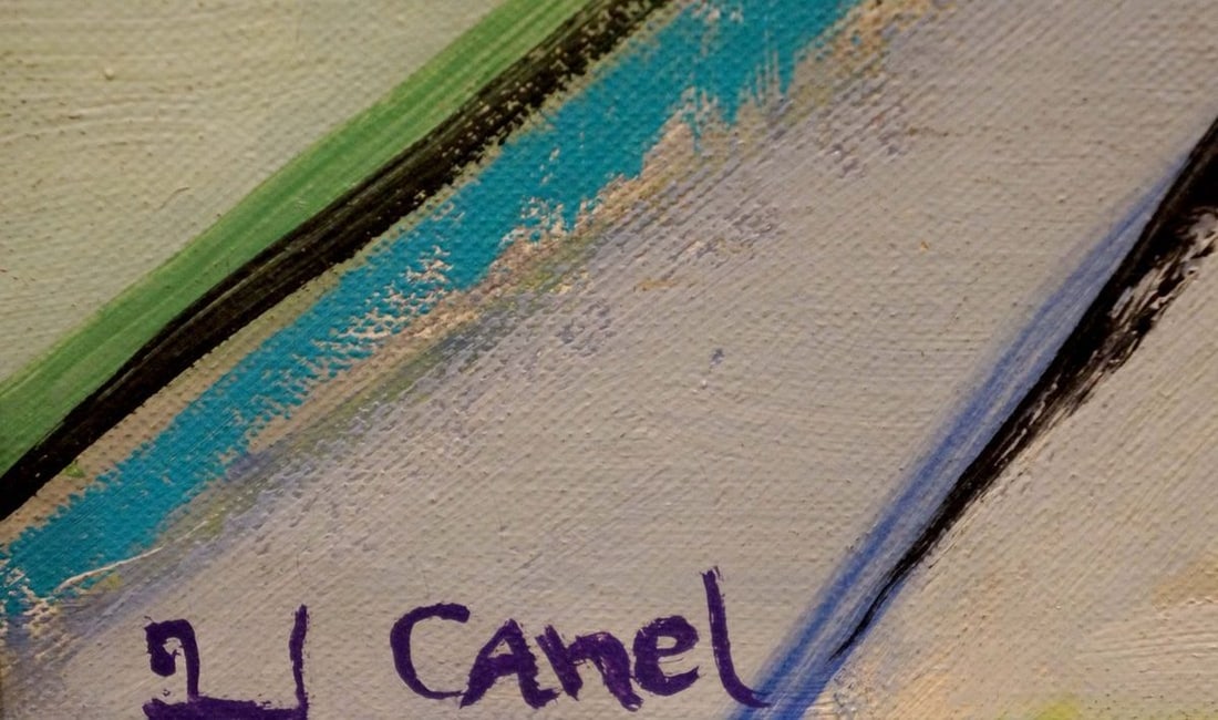 Abstract oil painting Family at the table Canel L. - 6