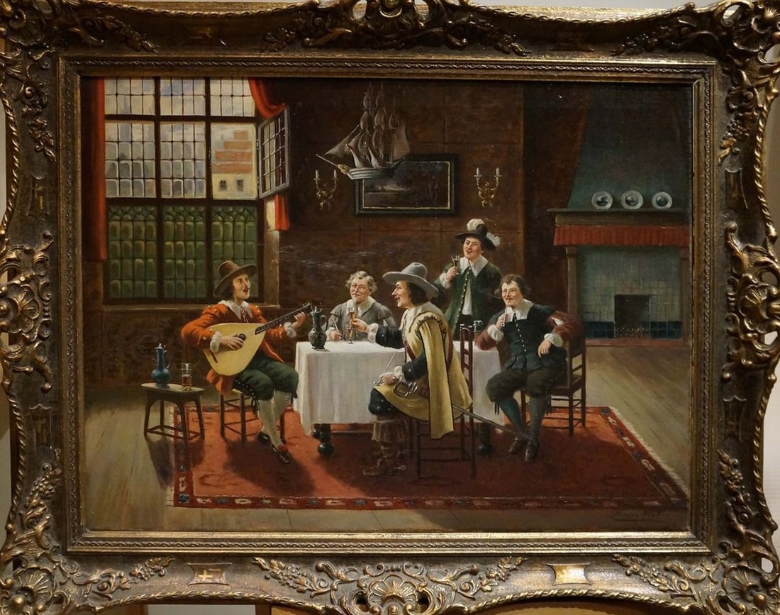 Oil painting Friends gathered (1 of 8)