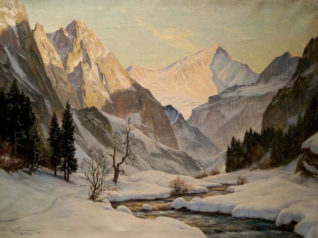 Oil painting Winter landscape Erwin Kettemann (1 of 10)