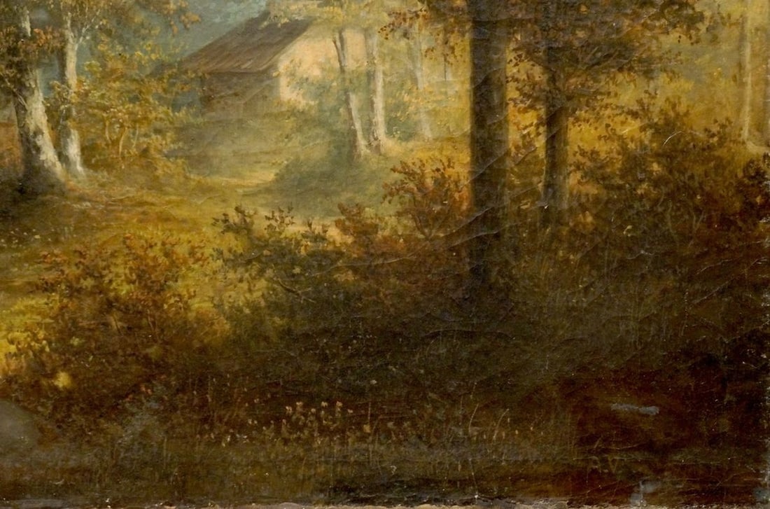 Oil painting House in the thick of the forest - 5