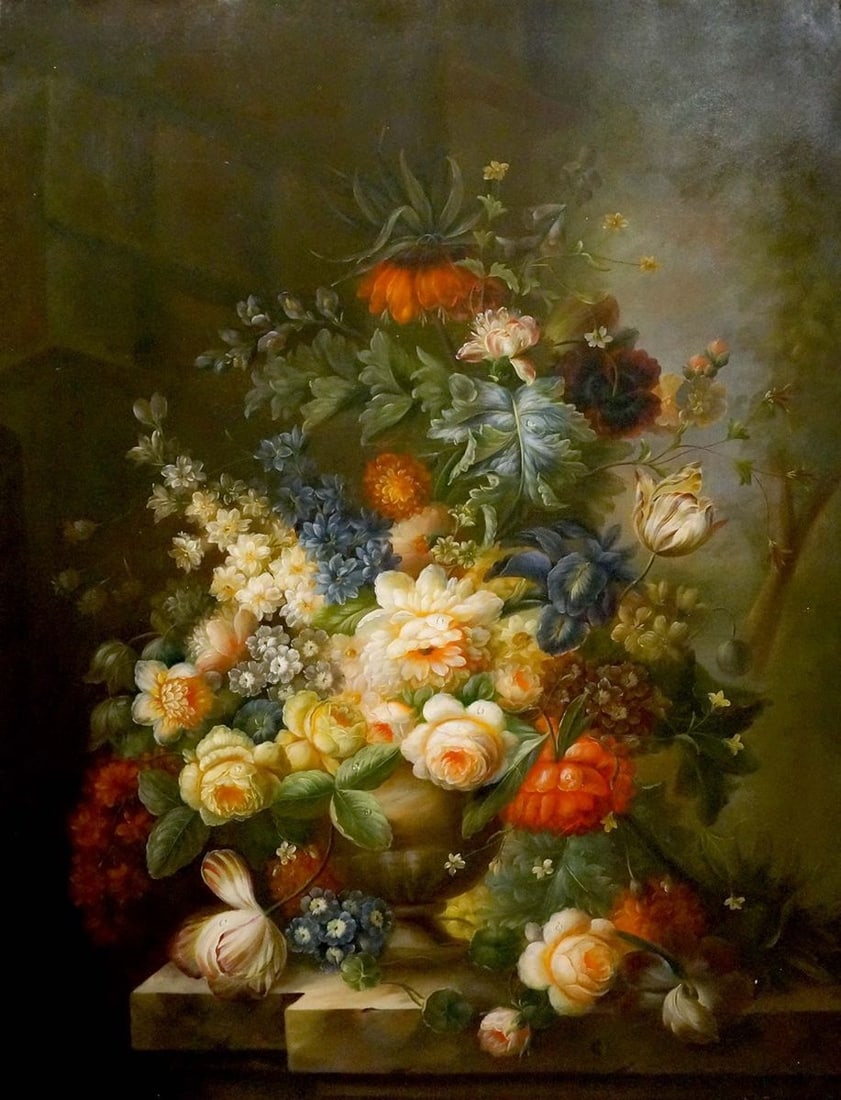 Oil painting Still life: Title: Oil painting Still life Description: NoVerne 253 *** ABOUT THIS PAINTING *** * TITLE: "Still life" * ARTISTS: Unknown artist * SIZE: 120x90 cm/'47.24x35.43 inches' * MEDIUM: oil, canvas * HAND 