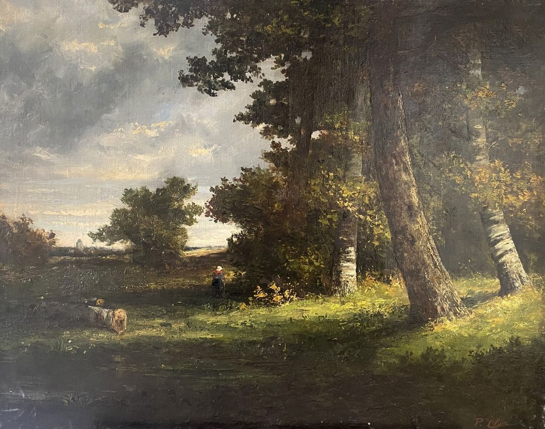 Oil painting Beautiful forest: Title: Oil painting Beautiful forest Description: NoVerne 302*** ABOUT THIS PAINTING **** TITLE: "Beautiful forest"* ARTISTS: P. Cloin* SIZE: 65x84 cm/'25.59x33.07 inches' * MEDIUM: oil, canvas* HAND 