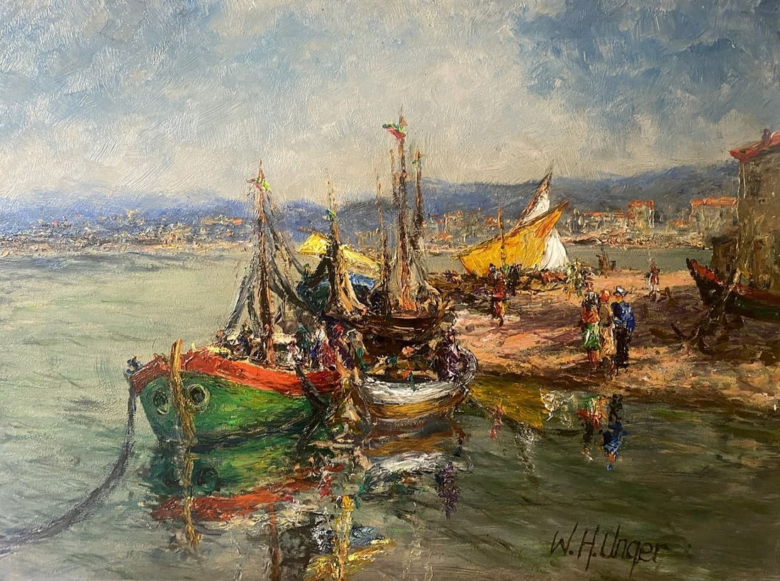 Oil painting Sailing park Unknown European artist (1 of 10)