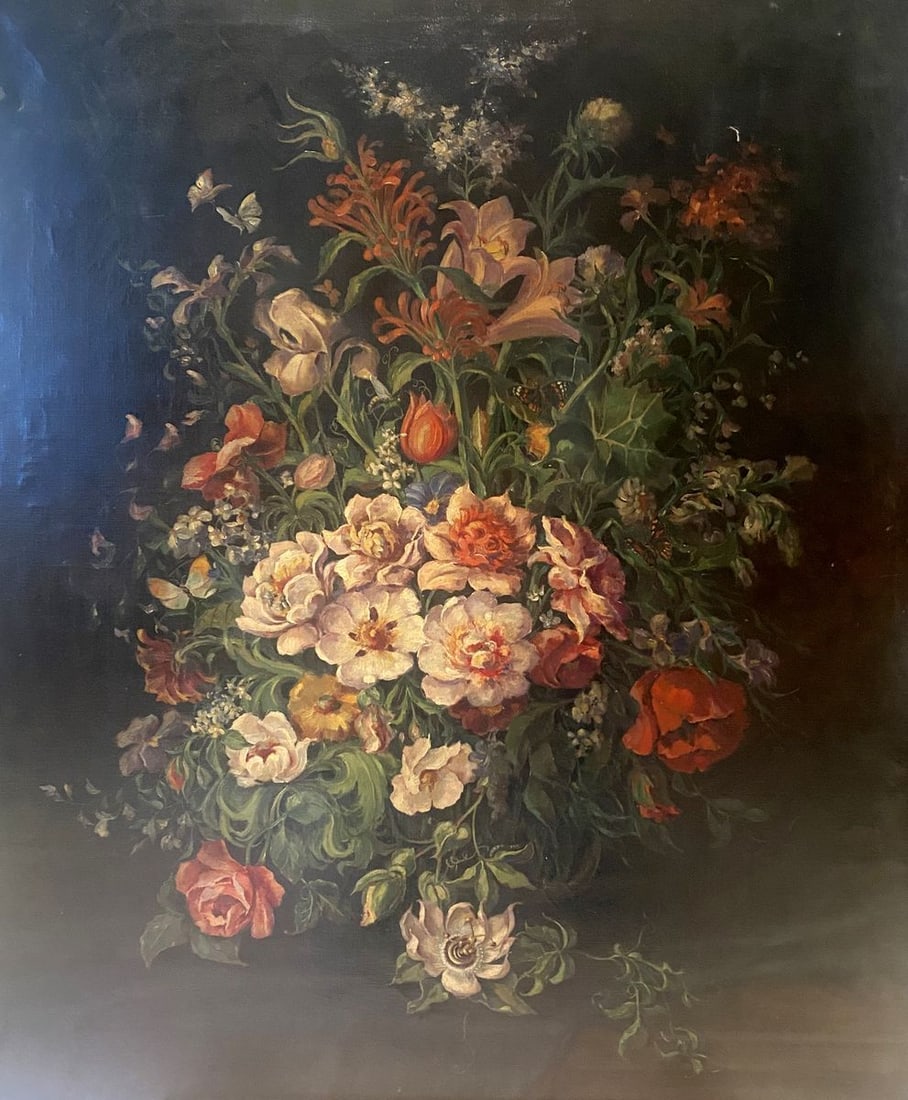 Oil painting Bouquet of flowers European artist: Title: Oil painting Bouquet of flowers European artist Description: NoVerne 316*** ABOUT THIS PAINTING **** TITLE: "Bouquet of flowers"* ARTISTS: European artist* SIZE: 120x100 cm/'47.24x39.37