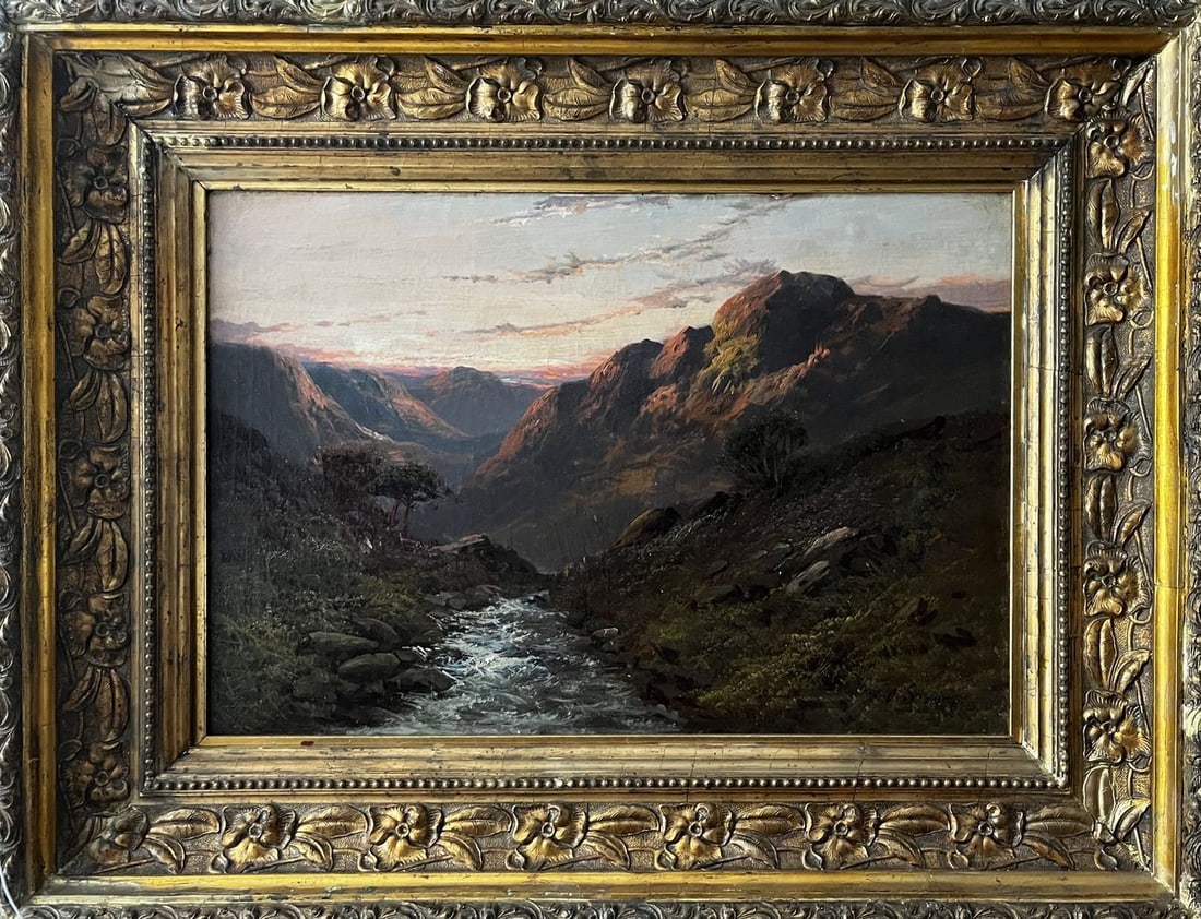 Oil painting Mountain Creek European artist (1 of 8)