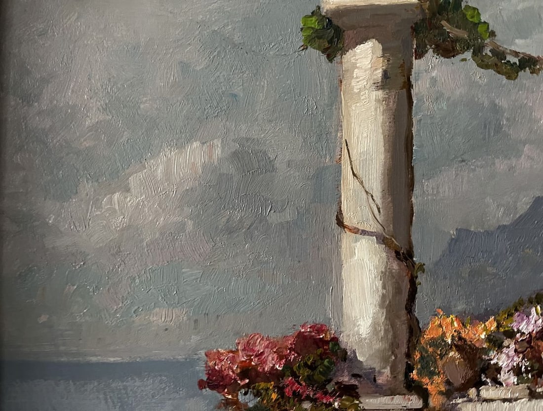 Oil painting Veranda in Naples Mucho Marasca Sani - 3