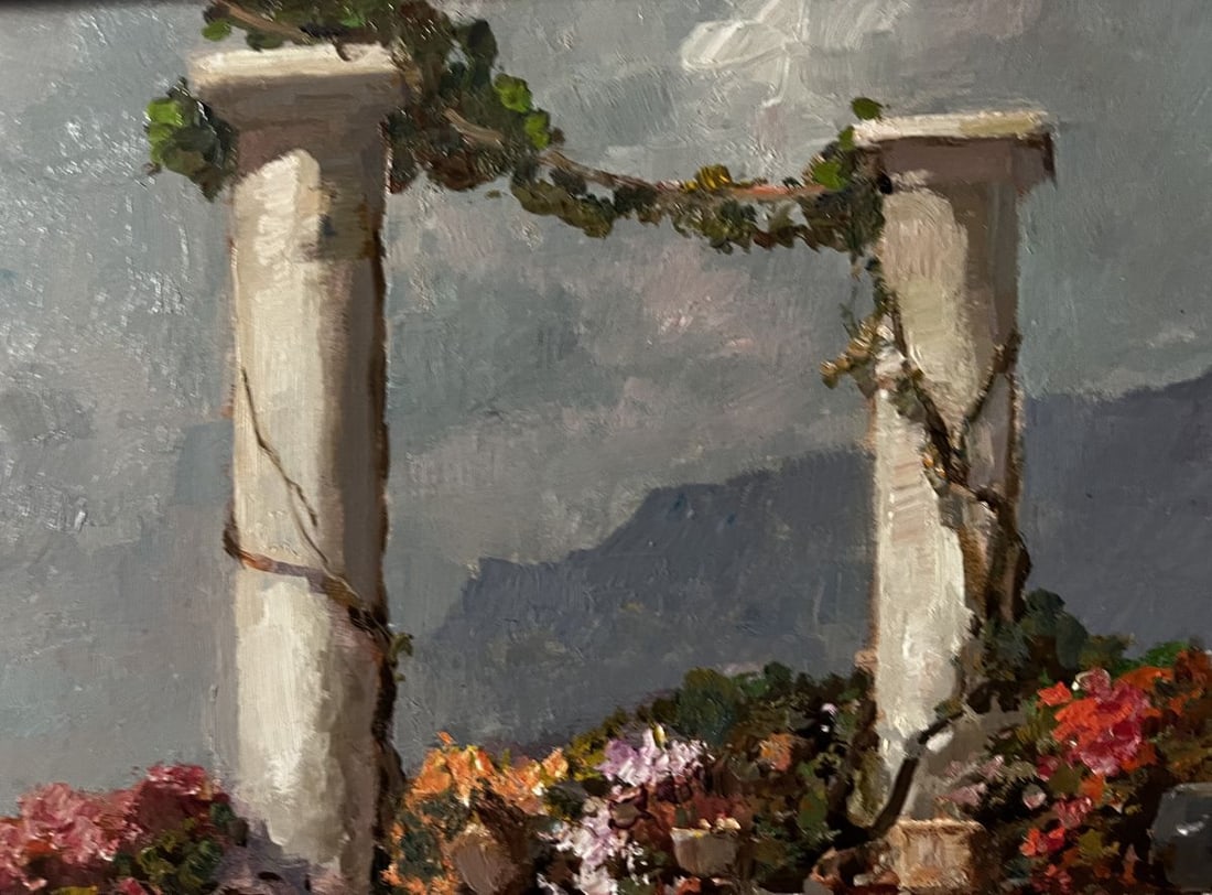 Oil painting Veranda in Naples Mucho Marasca Sani - 4