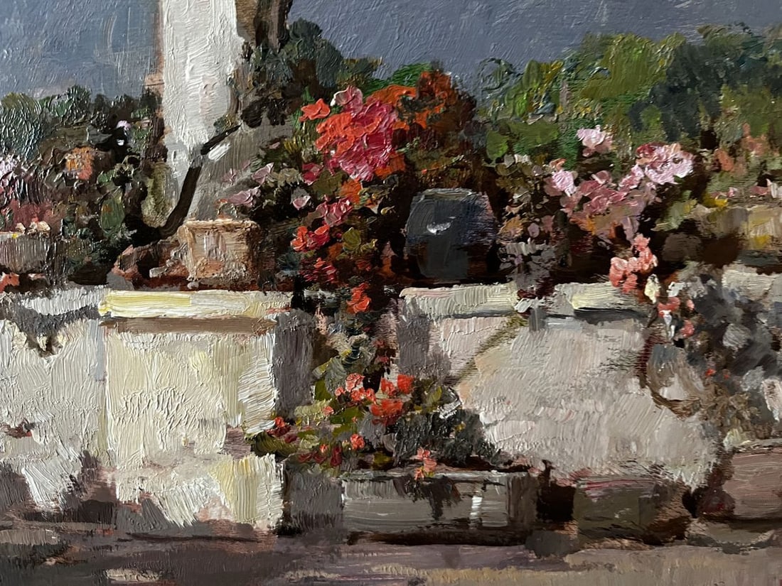Oil painting Veranda in Naples Mucho Marasca Sani - 5