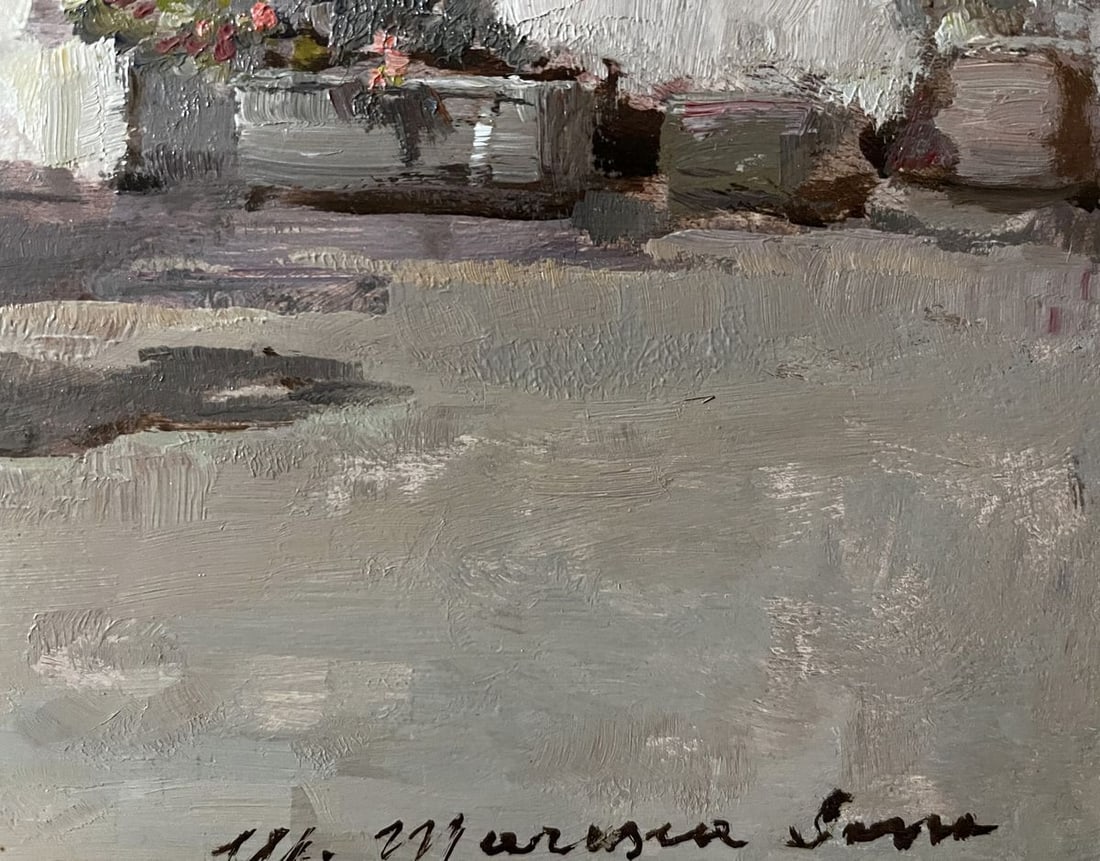 Oil painting Veranda in Naples Mucho Marasca Sani - 6