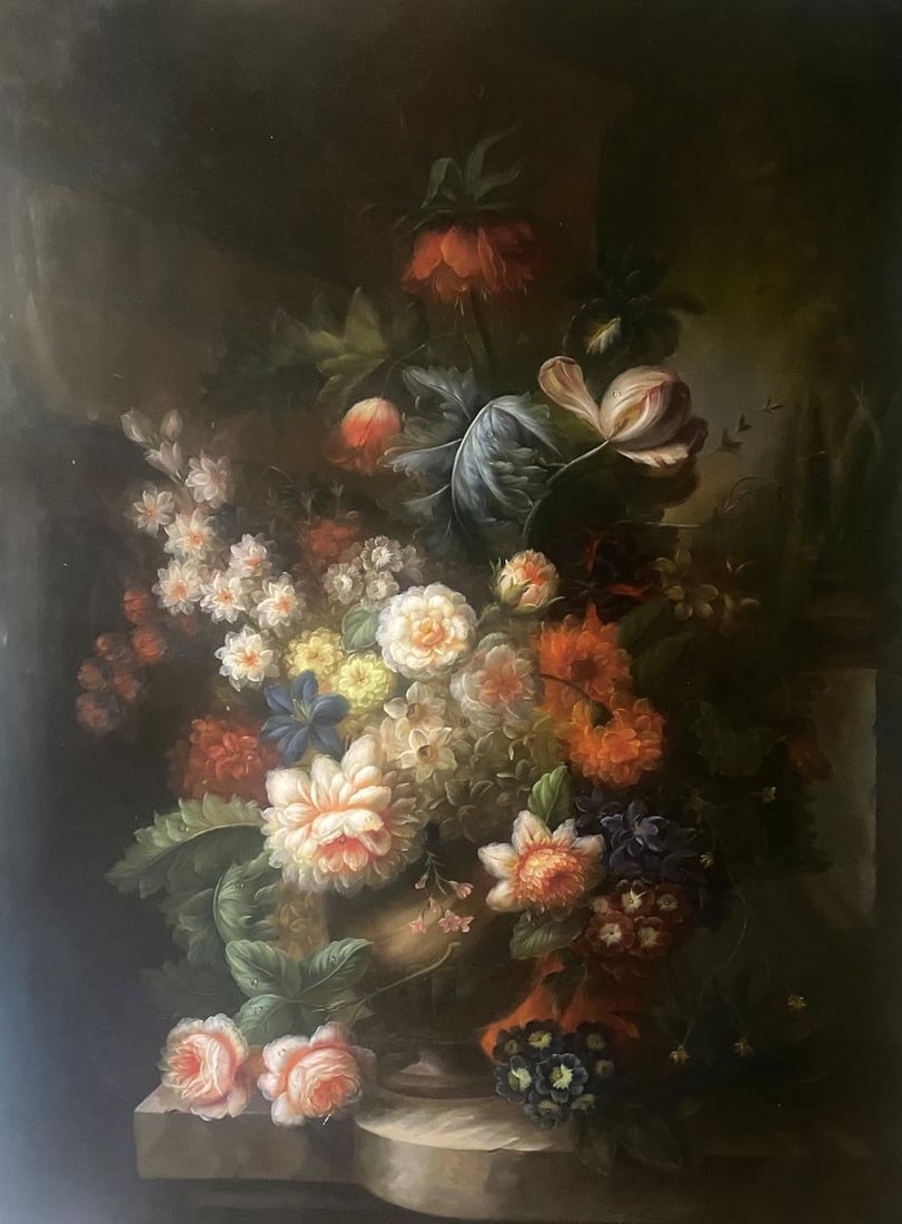 Oil painting Summer flowers European artist: Title: Oil painting Summer flowers European artist Description: NoVerne 381*** ABOUT THIS PAINTING **** TITLE: "Summer flowers"* ARTISTS: European artist* SIZE: 120x60 cm/'47.24x23.62 inches'* MEDIUM: