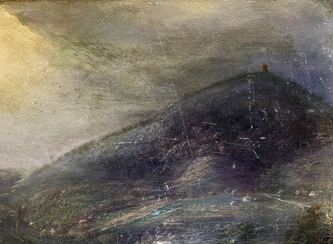 Oil painting City among the mountains European artist - 3