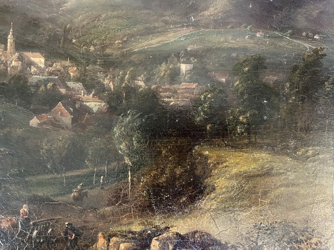 Oil painting City among the mountains European artist - 5