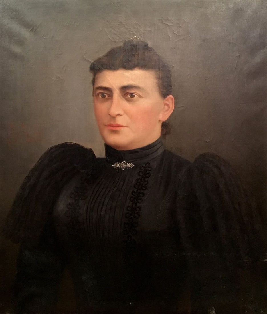 Oil painting Portrait of a girl: Title: Oil painting Portrait of a girl Description: NoVerne 5 *** ABOUT THIS PAINTING *** * TITLE: "Portrait of a girl" * ARTISTS: Unknown artist * SIZE: -x- cm/'-x- inches' * MEDIUM: oil, canvas *